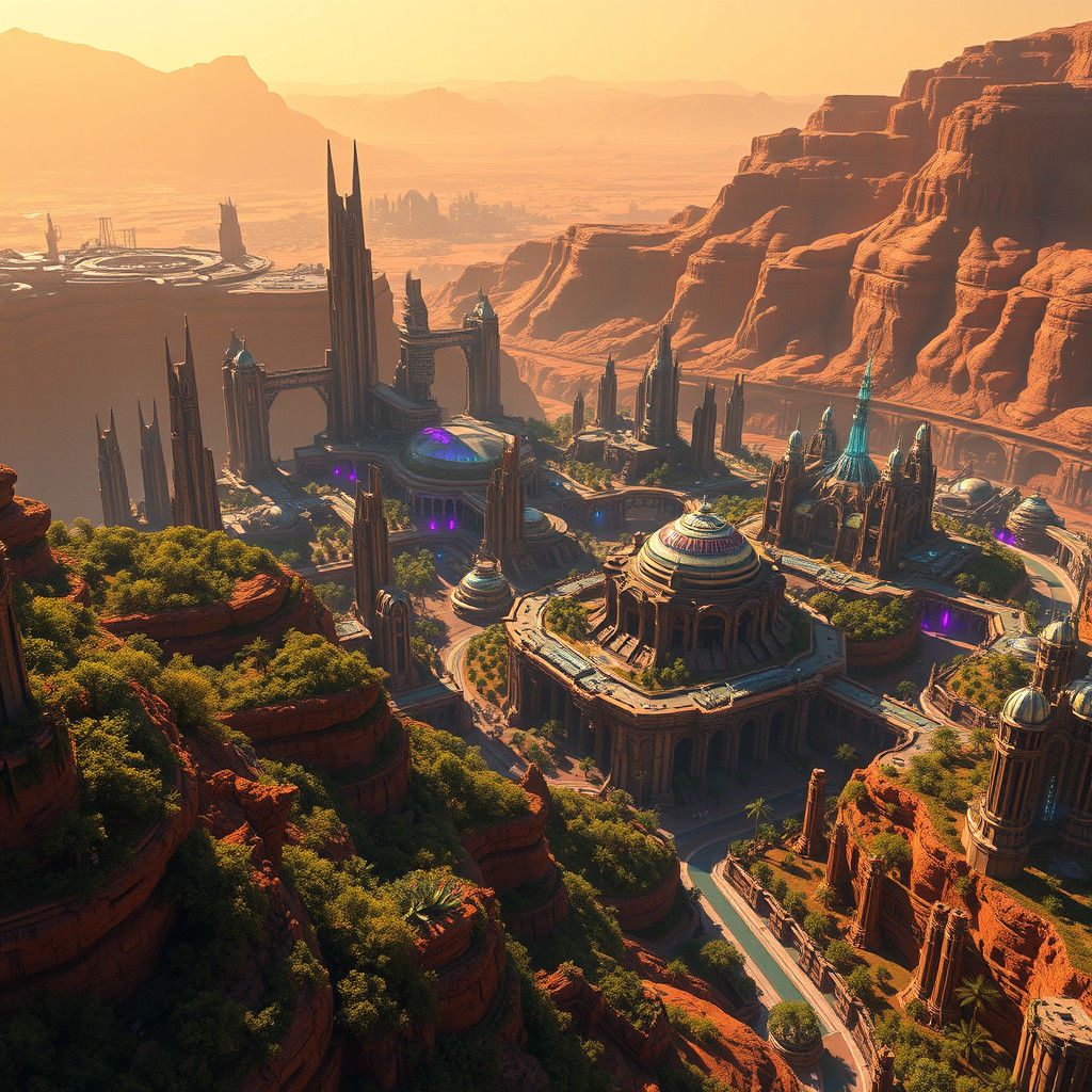 Lush Martian Metropolis in a Sci-Fi Style