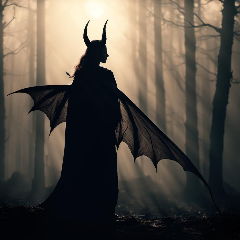 Stunning Demon Princess in Dark Mystical Atmosphere