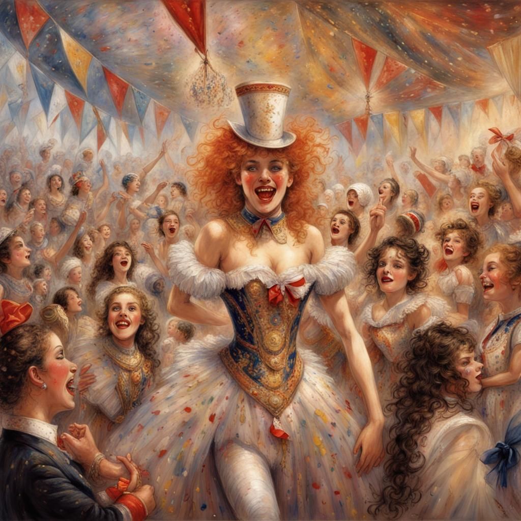 Joyous Celebration in Grotesque Style