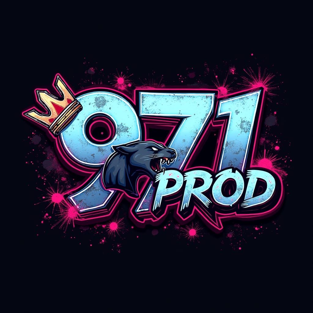 Bold Street-Style Logo with Metallic Typography and Fierce P...