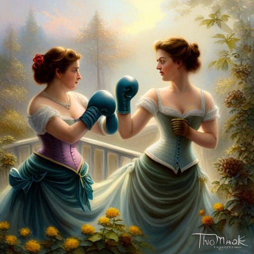 Victorian Women's Boxing Match: Fantasy Style