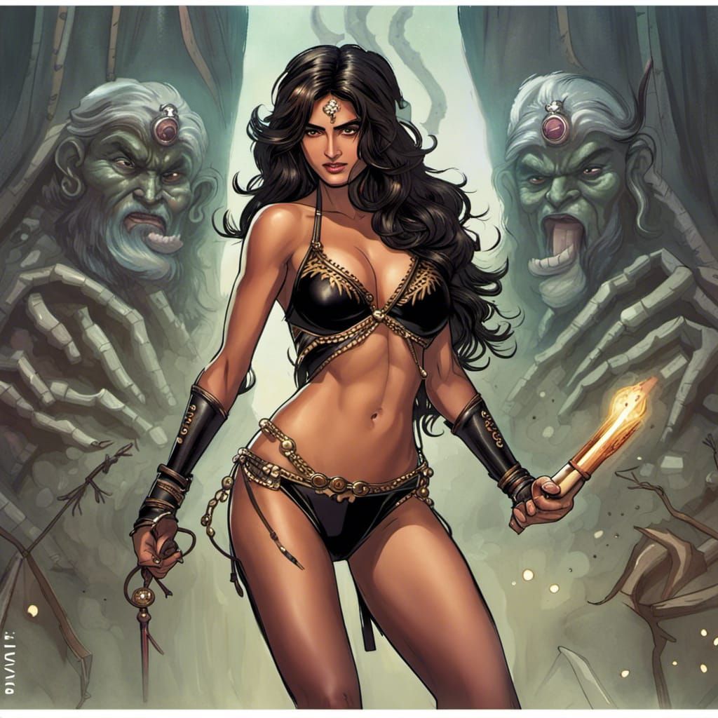 Disha Patani as Kali Priestess in Comic Book Style