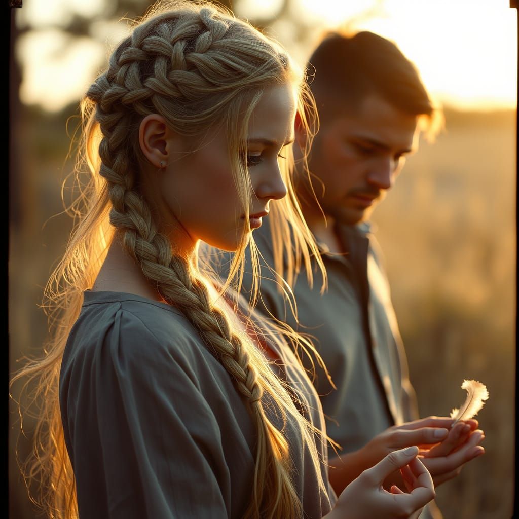 A Young Woman in Contemplation with a Gentle Man