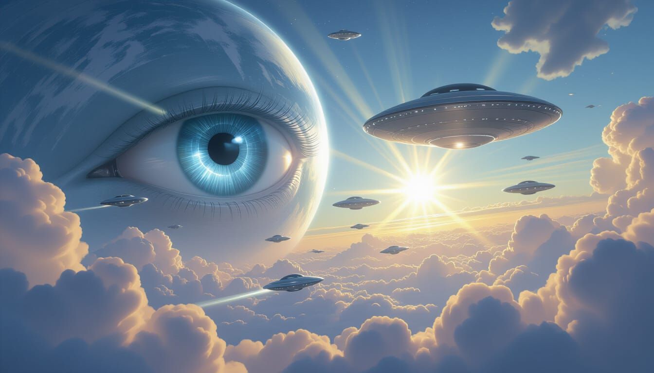 UFOs Travel From Earth to Moon Eye