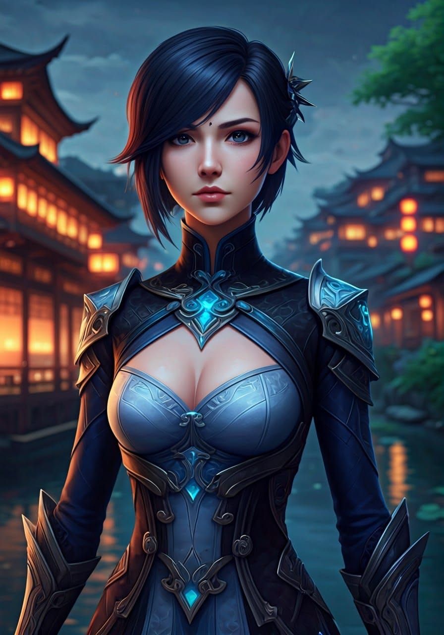 Yelan in Hydro Armor, Hong Kong Action Film Style