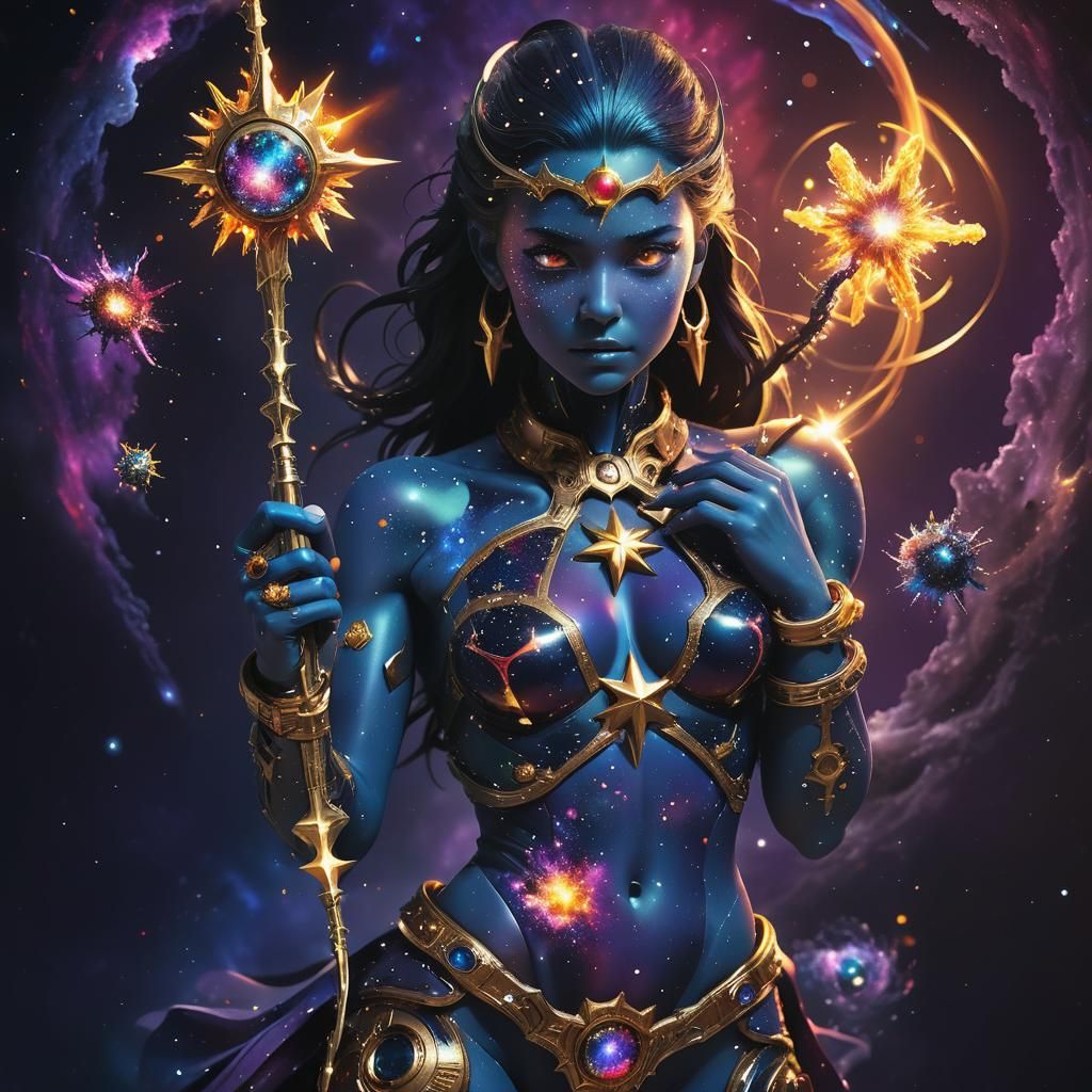 Astral Explosion: A Vibrant Star Cluster in 3D