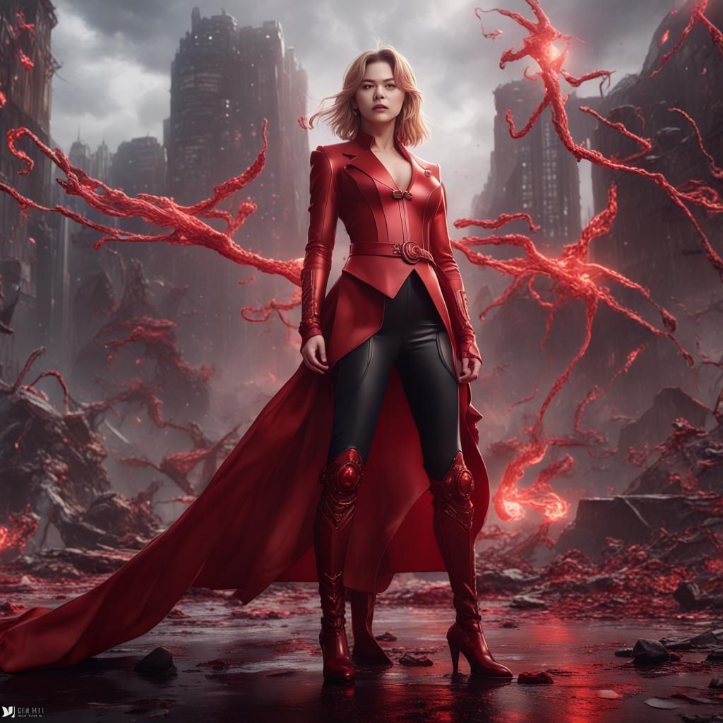 Kpop yoo Jeongyeon as Scarlett Witch of Marvel comics. (9)