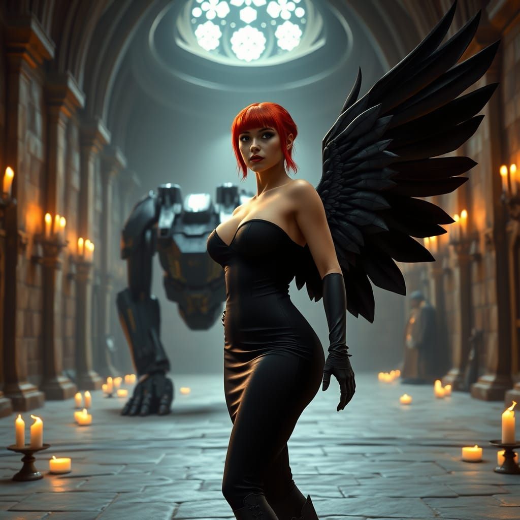 Ethereal Starfleet Warrior in Ancient Castle