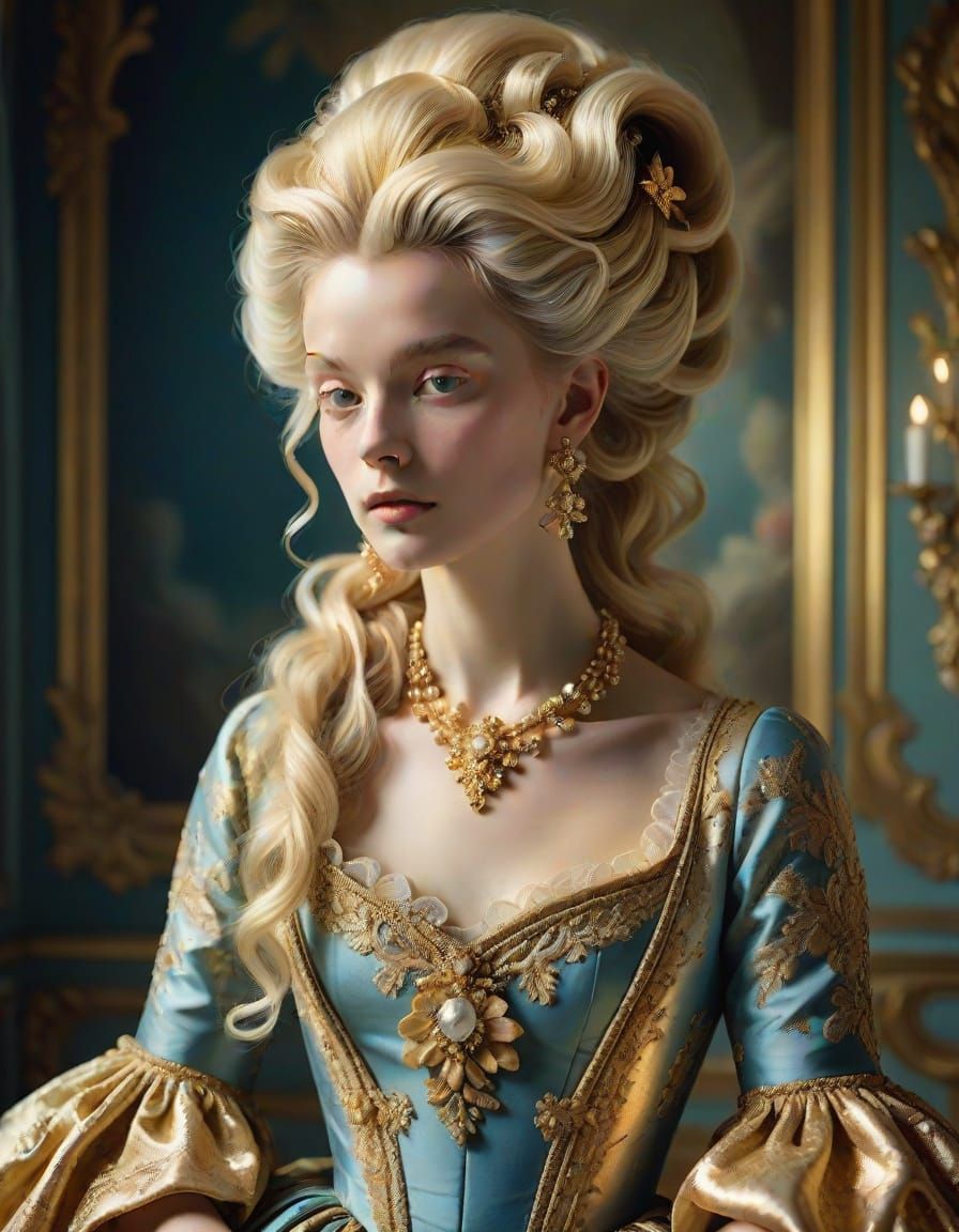 Regal Lady in Baroque Portrait