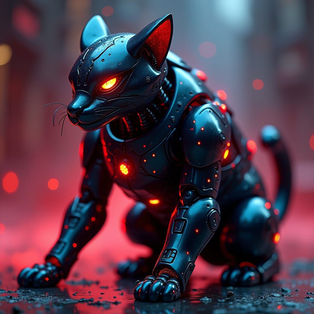 Sleek Black Cat Robot from Beast Wars Universe
