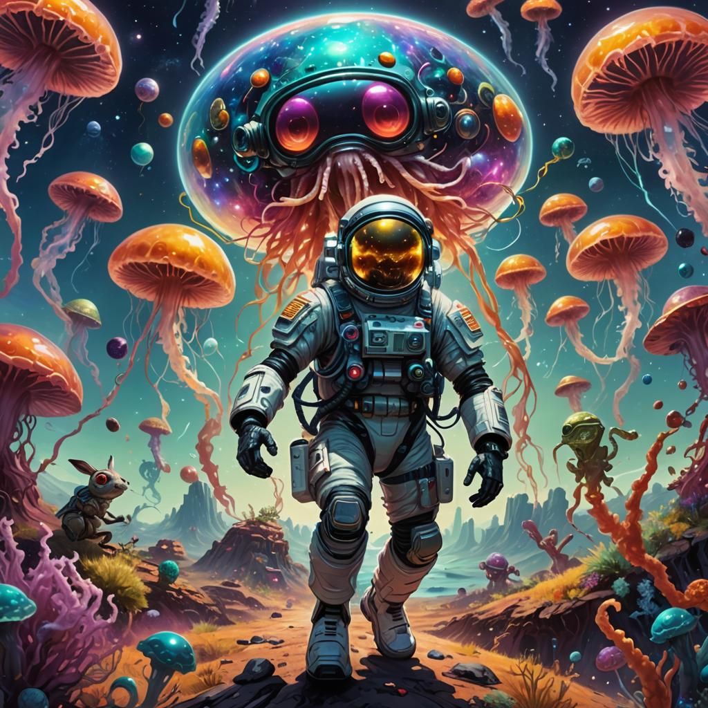 An Astronaut On The Jelly Planet