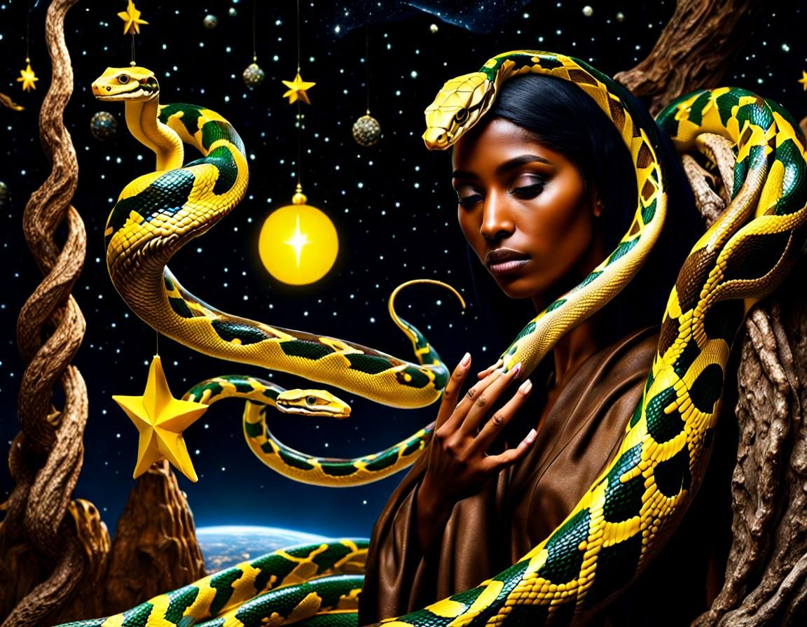 Starry Night Snake Transformation Fantasy