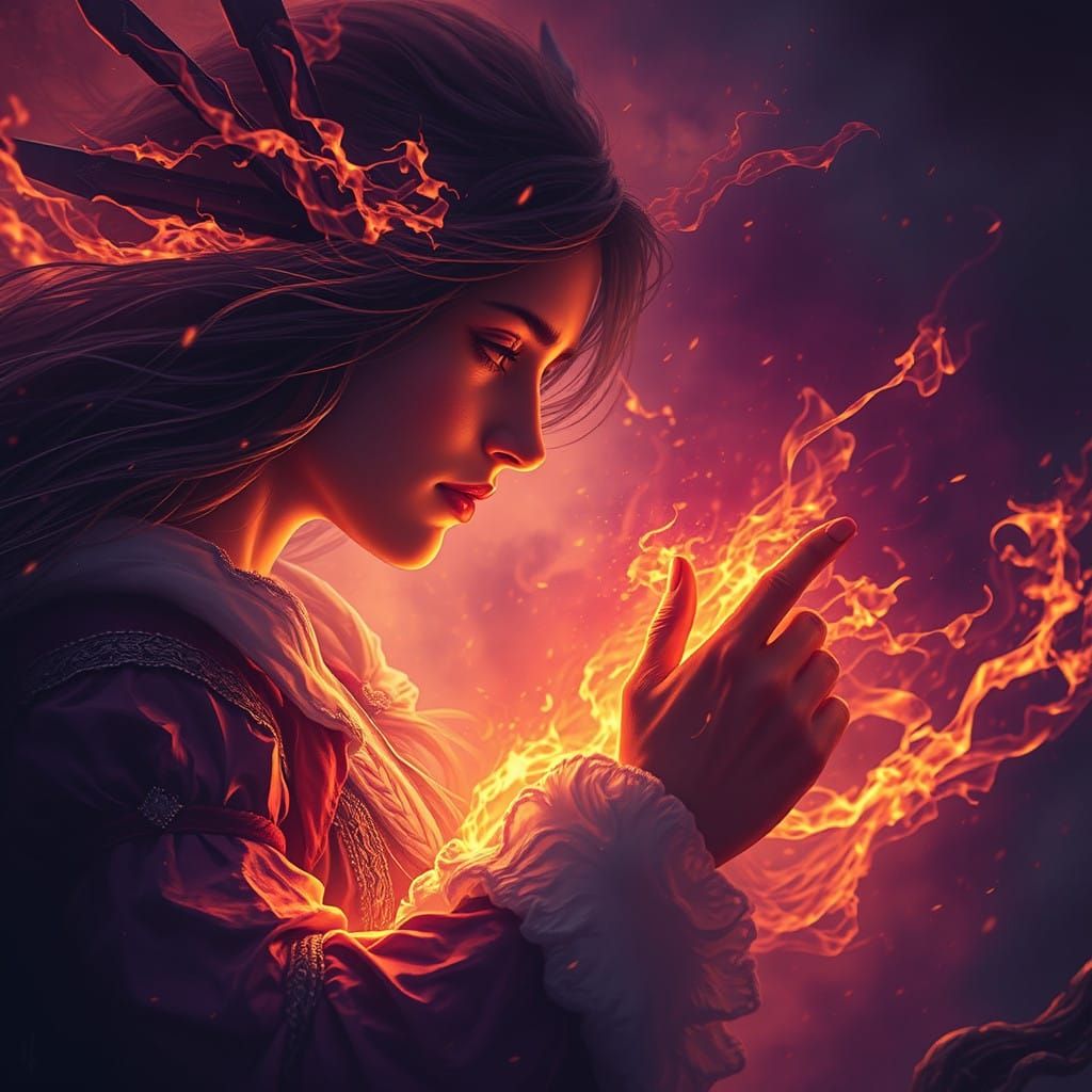 Ethereal Dark Fantasy Scene in Hyperdetailed Style