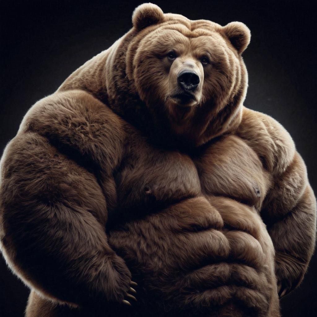 Sarcastic Obese Kodiak Bear Showing Off