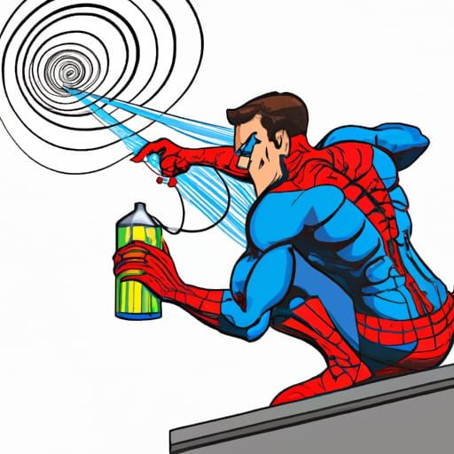 Spider-Man Huffs Spray Paint: Digital Illustration
