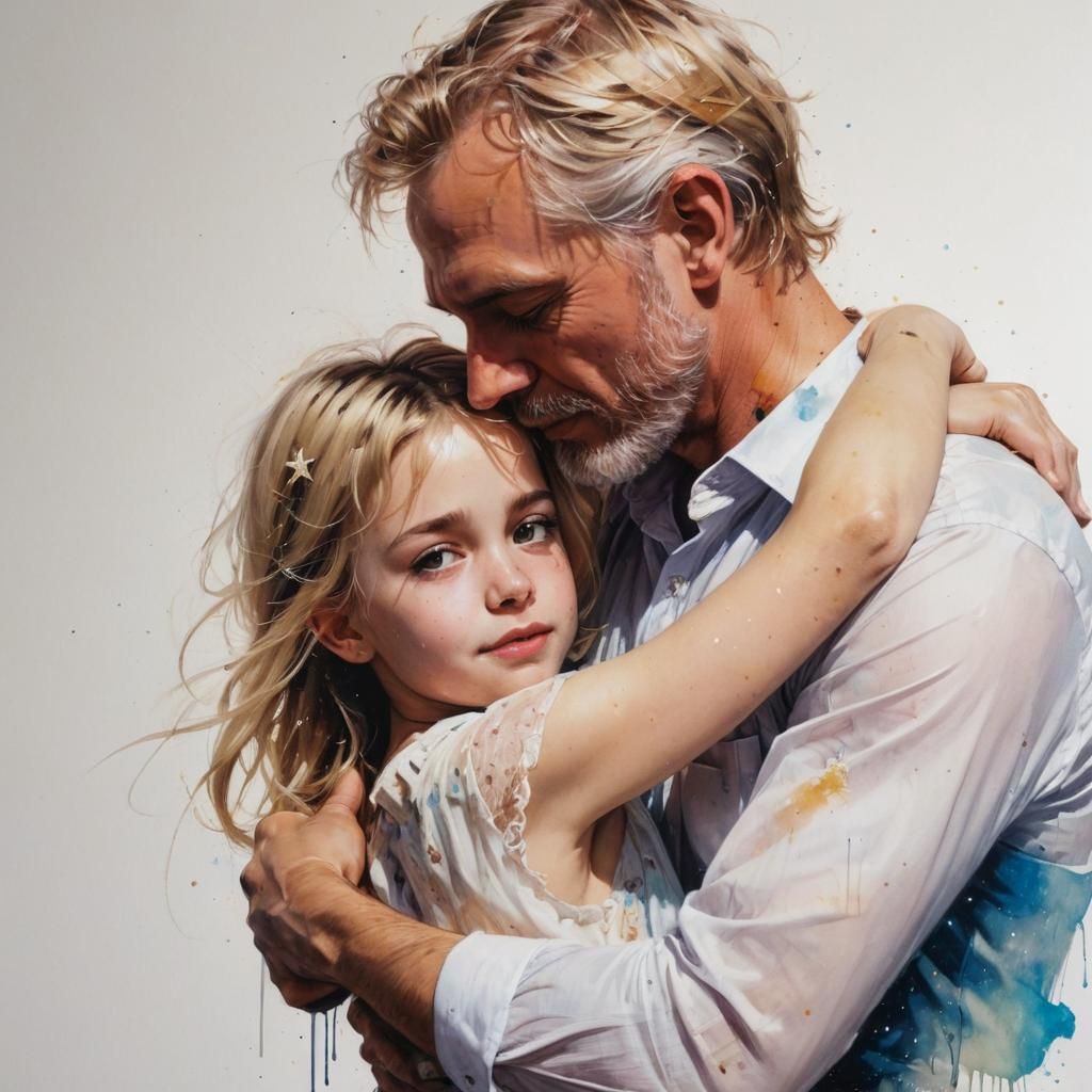 Father and Daughter Dancing Under Stars