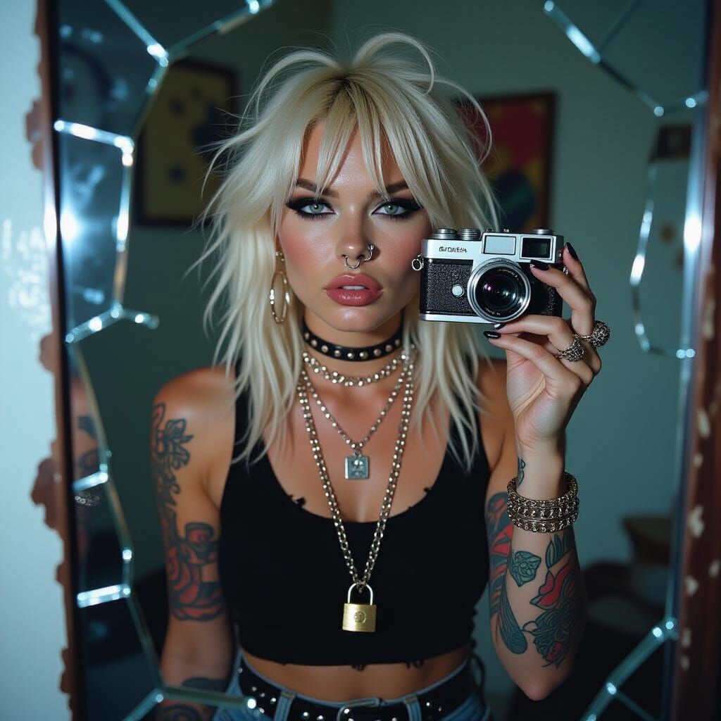 Gritty Polaroid Portrait in the Style of Nan Goldin