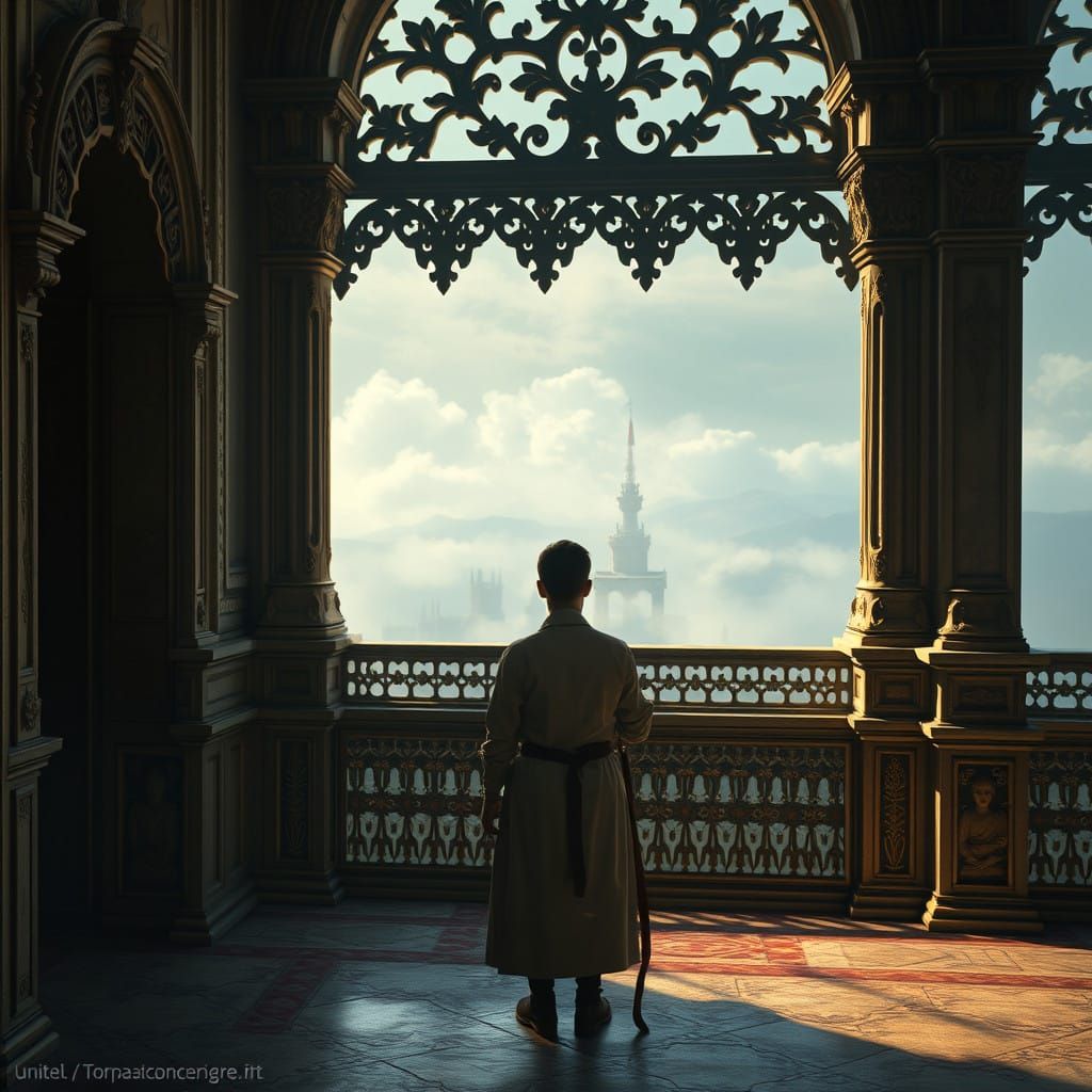 Majestic Servant Contemplates a Foreboding Horizon in a Gran...