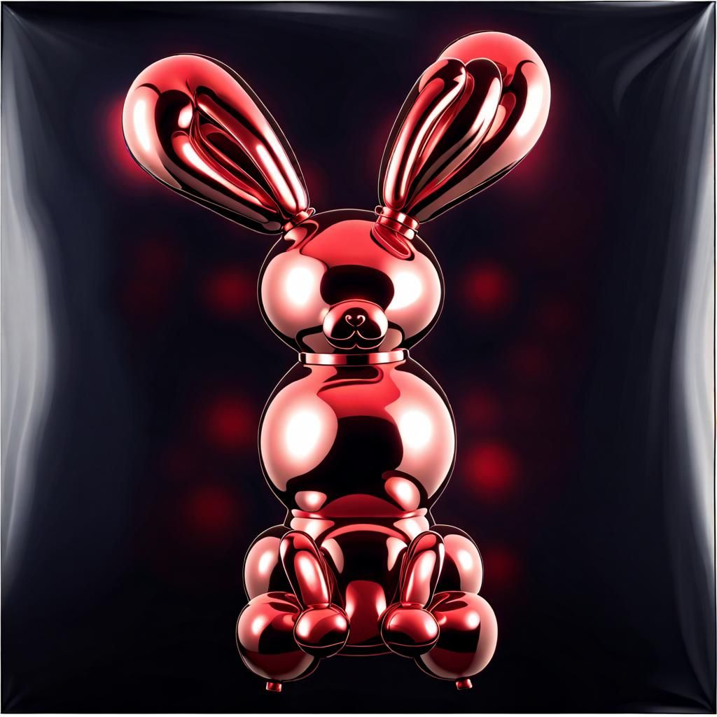 Red Metallic Balloon Rabbit Sculpture