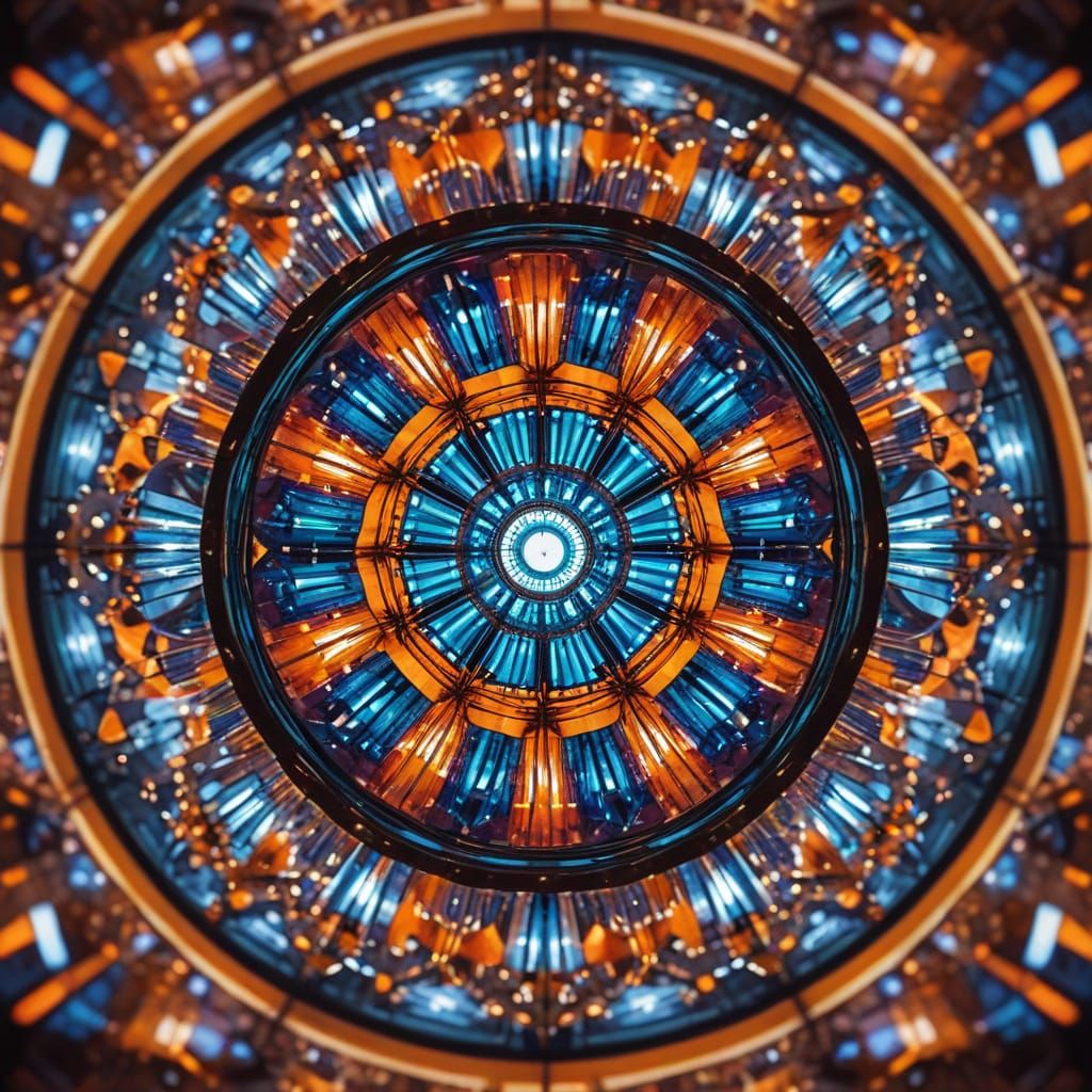 Vibrant Kaleidoscope of Mirrored Geometric Patterns