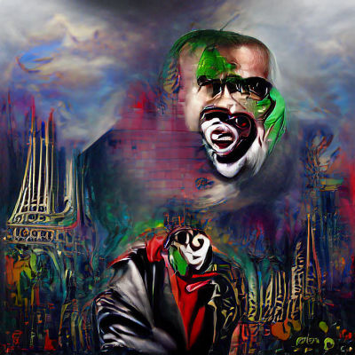 Menacing Joker Portrait in Digital Art Style