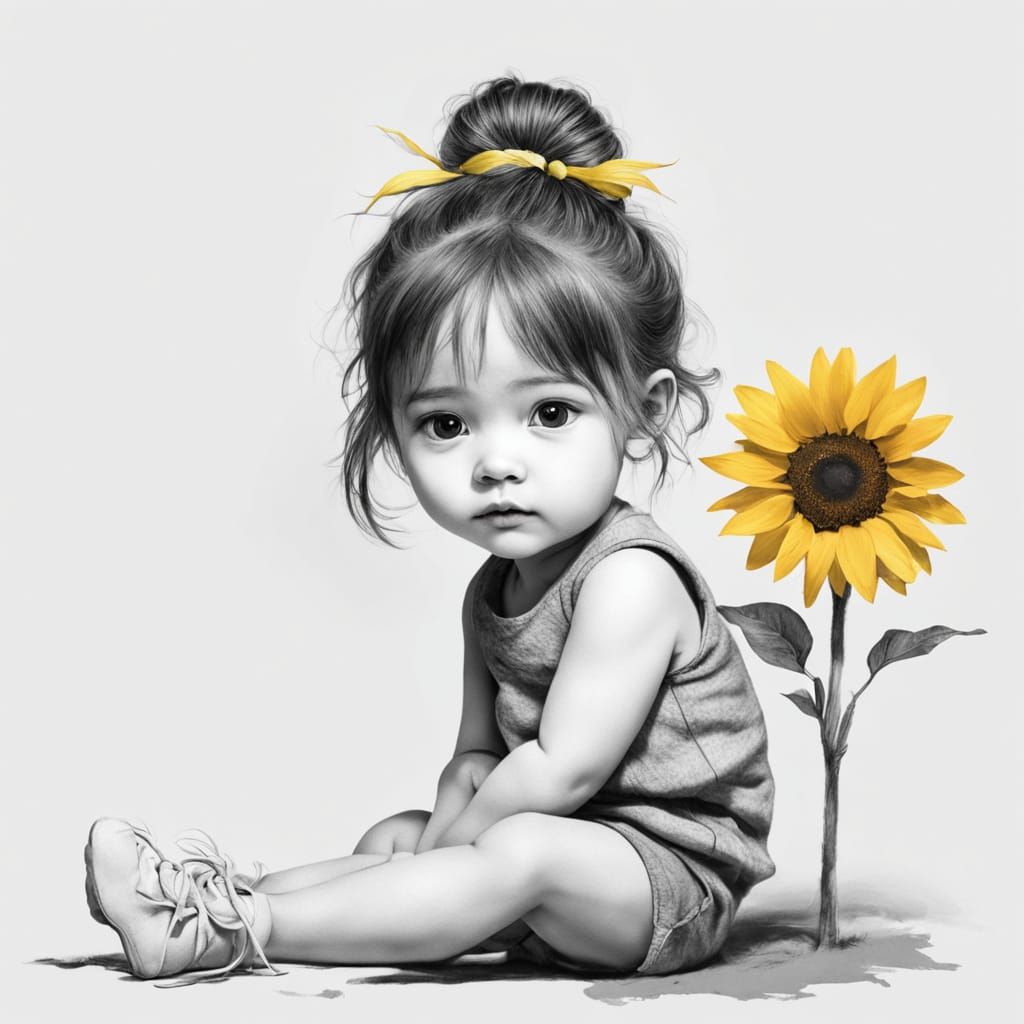 Whimsical Sunflower Portrait in Vibrant Colors