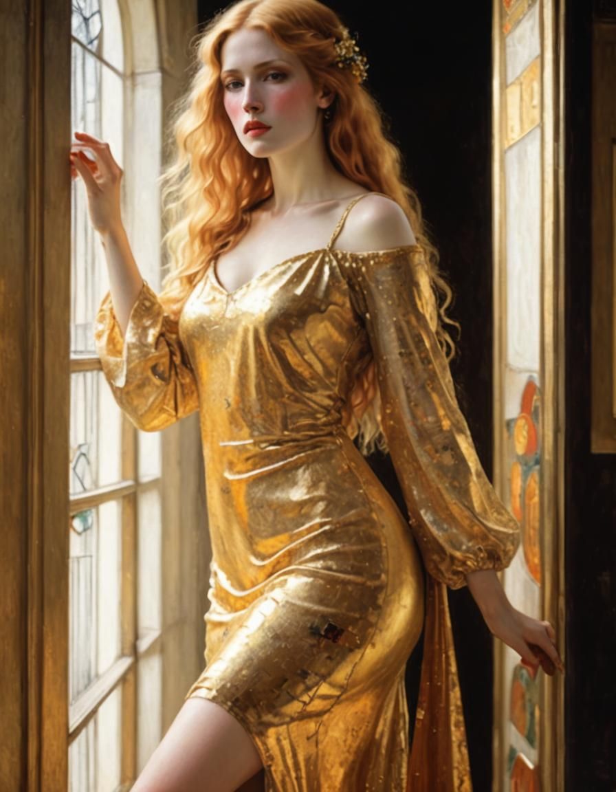 Blonde Woman in the Style of Klimt