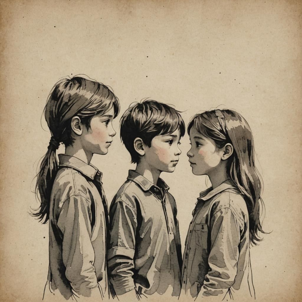 A Boy and Girl Share a Gaze