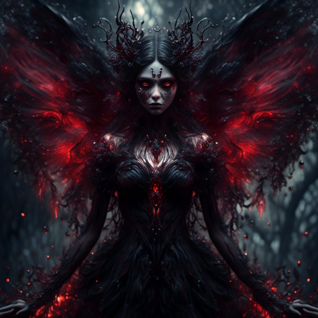 Cursed Crystal Fairy with Undead Aura in Surrealist Art