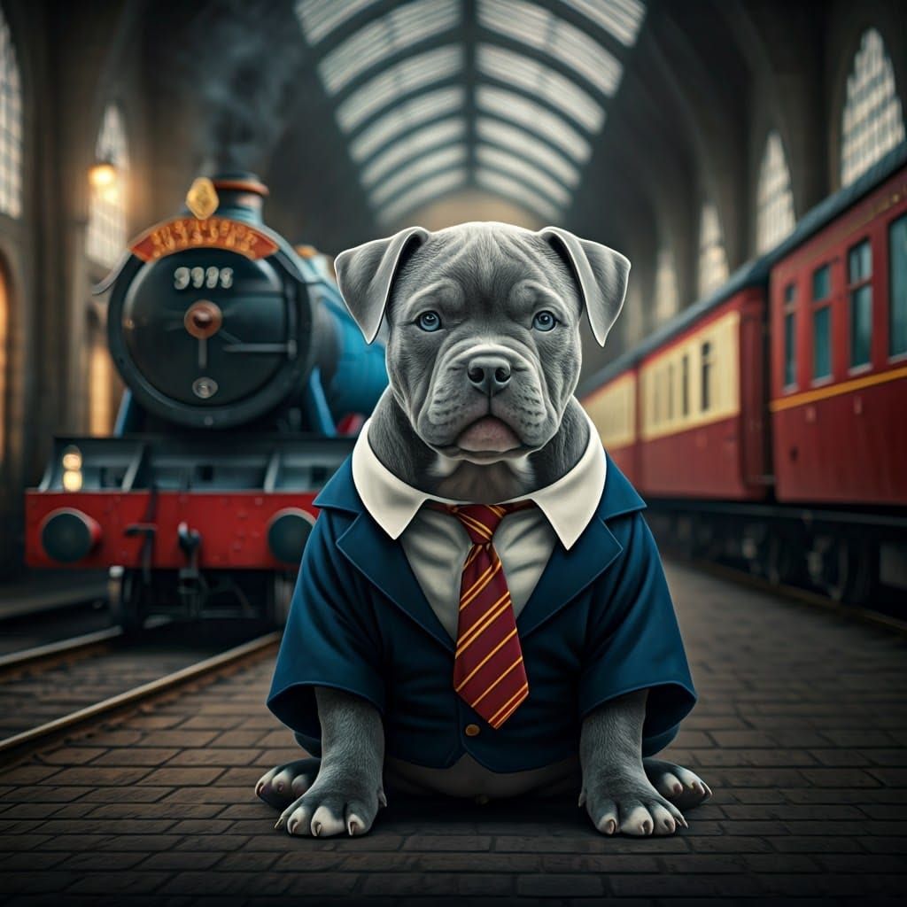 Harry Potter Puppy on Platform 9 3/4