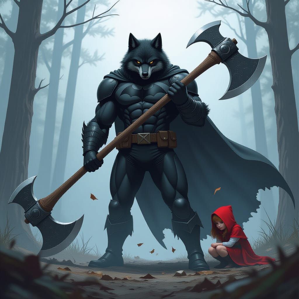 Super Villain Wolf Dominates Little Red Riding Hood
