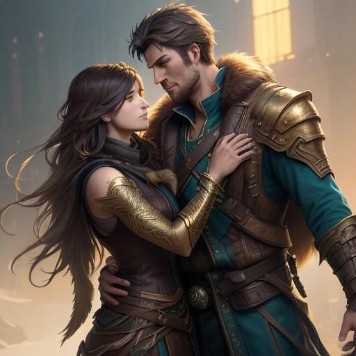 Loving Shifter Couple in Golden Hour: Concept Art