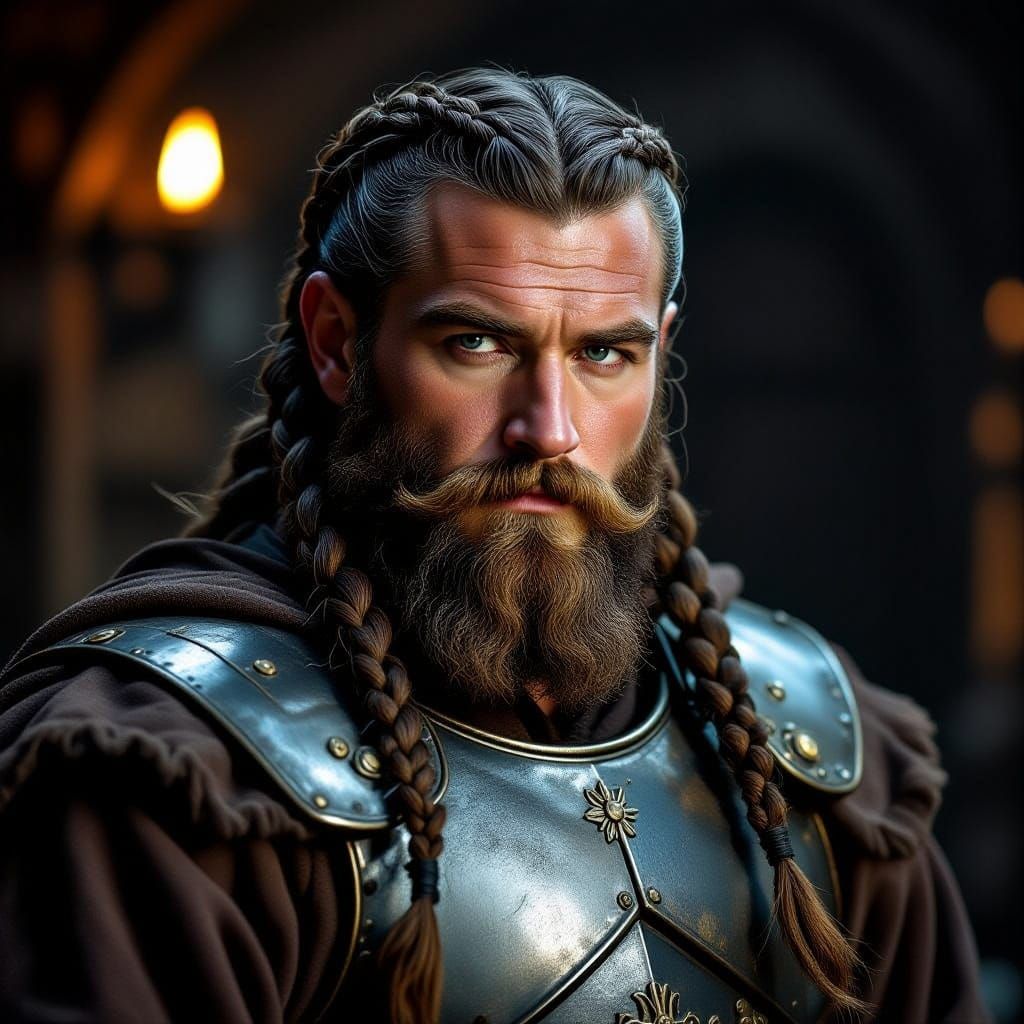 Noble Dwarf Portrait in Cinematic Style