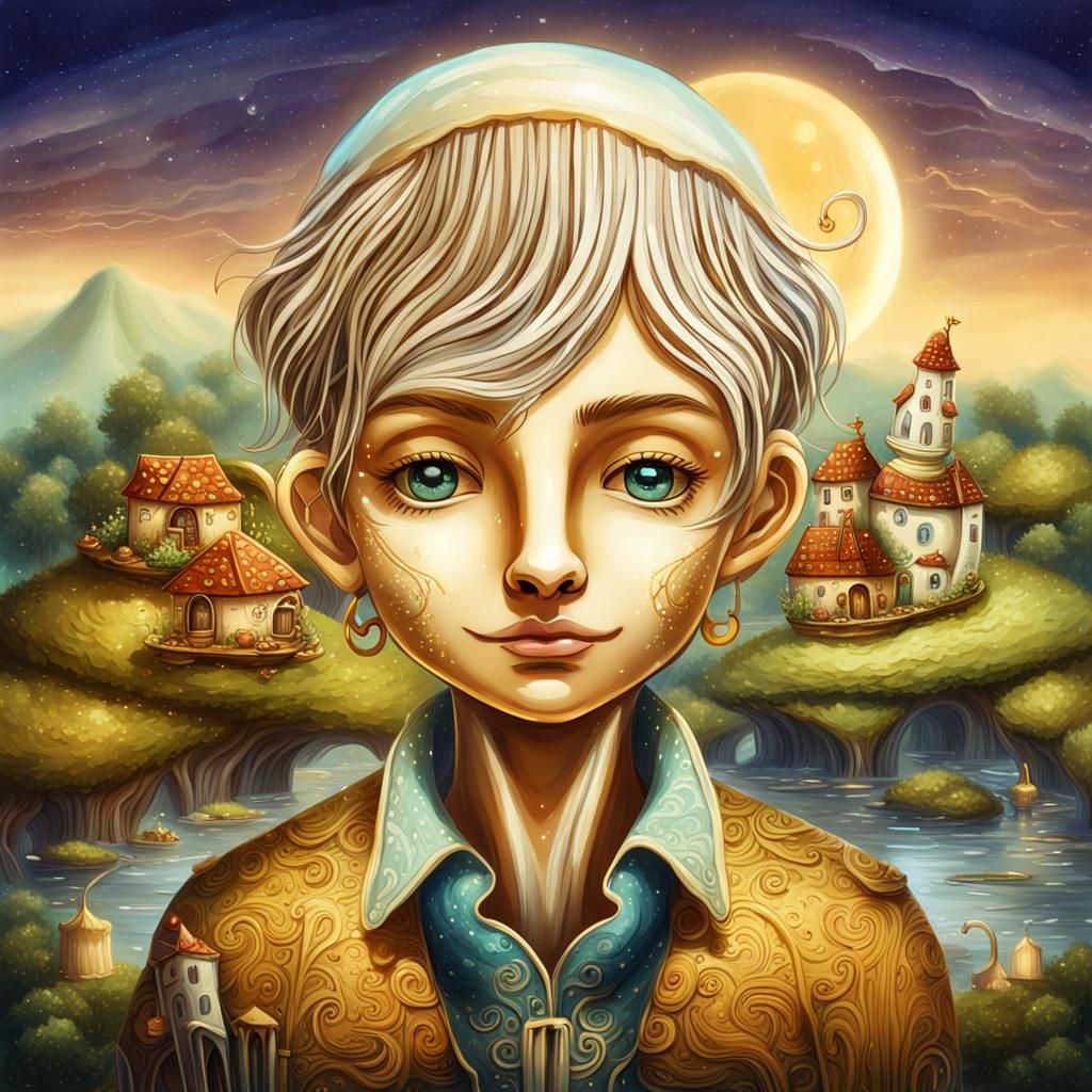 Fantasy World in Teacup: Whimsical Concept Art