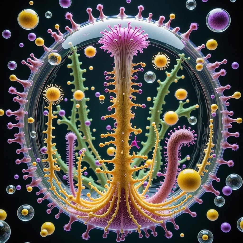 Microbial City in Water Droplet: Macrophotography