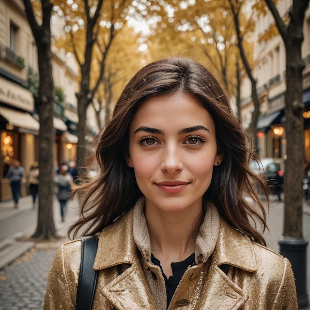 Parisian Woman Portrait in Photorealistic Style