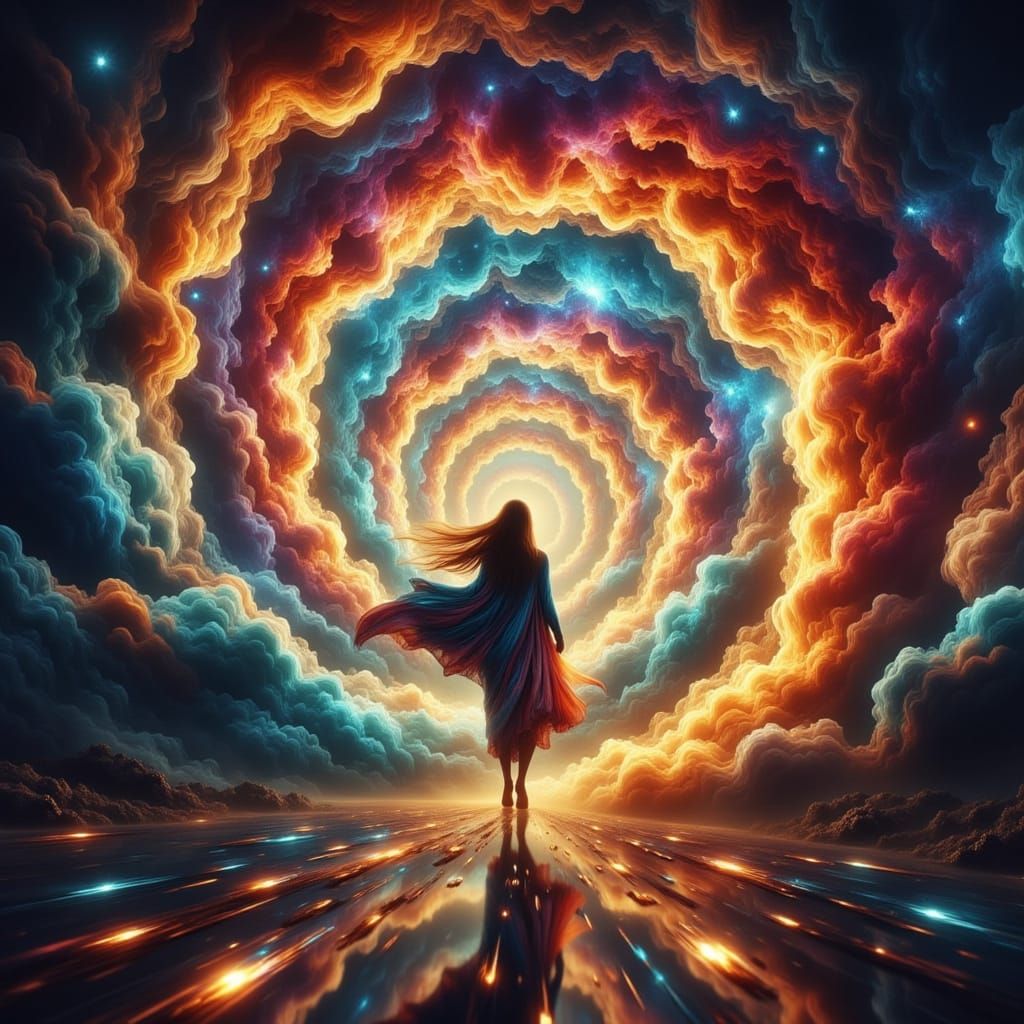 Sorceress Journeys Across Fractured Realities in Digital Pai...