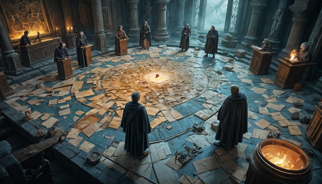 Magical Observatory Map Room Collapsing: Cinematic View