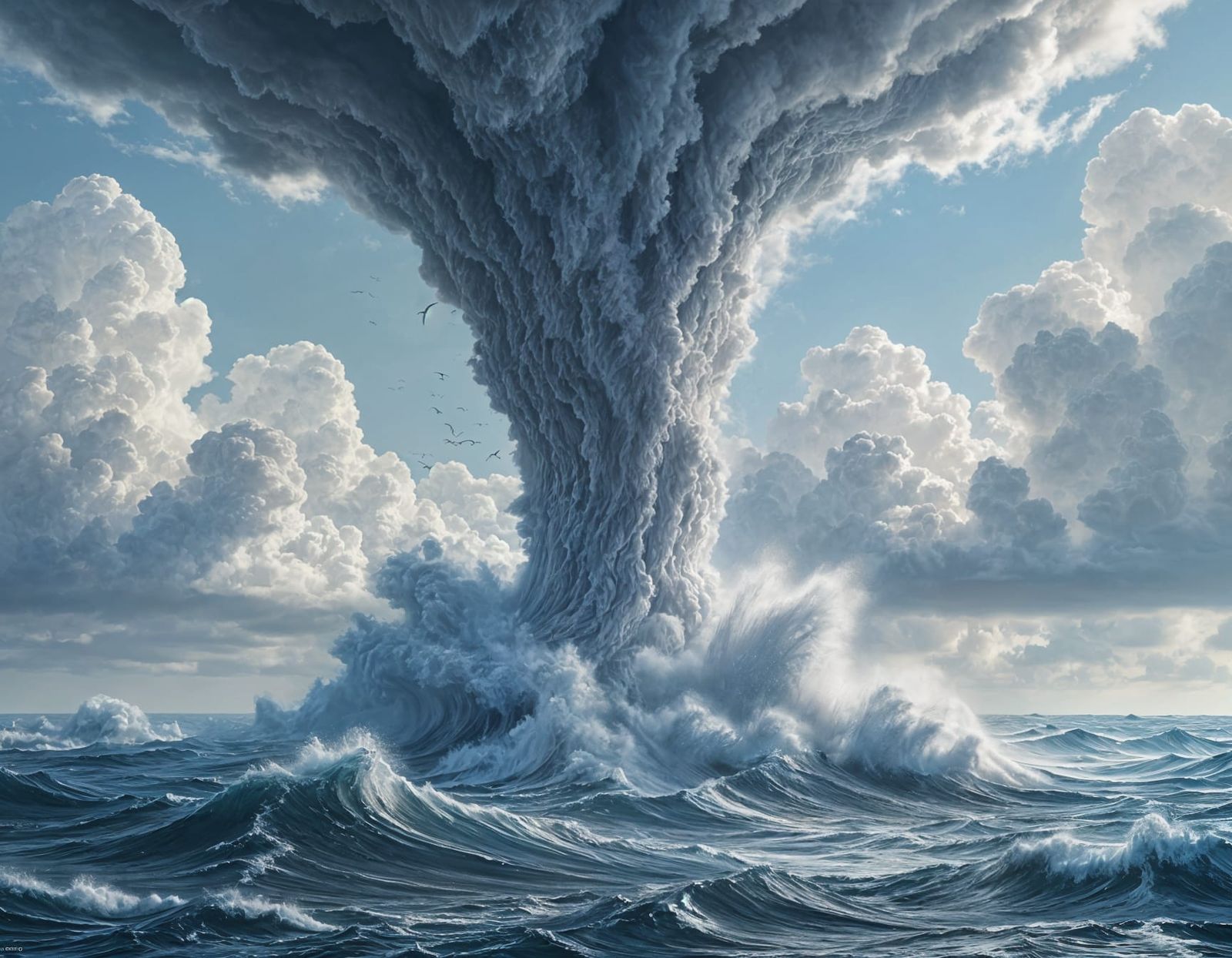 Dramatic Waterspout Rises in Epic Digital Painting