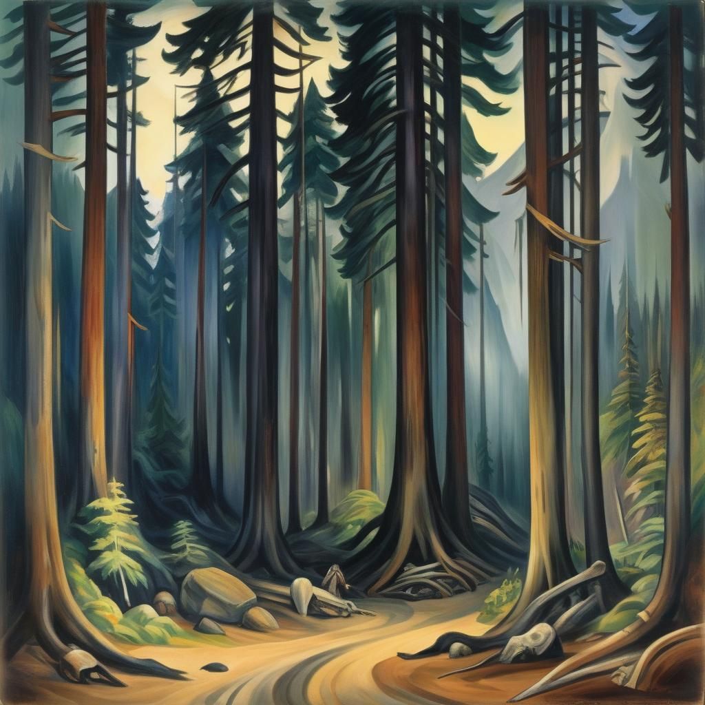 Grimdark Landscape in Emily Carr Style