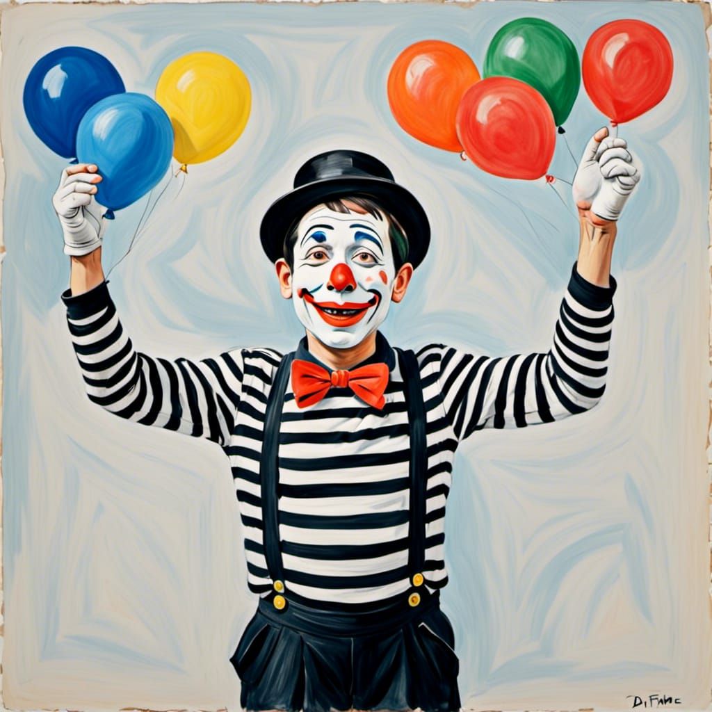 Classic Parisian Mime Street Performer