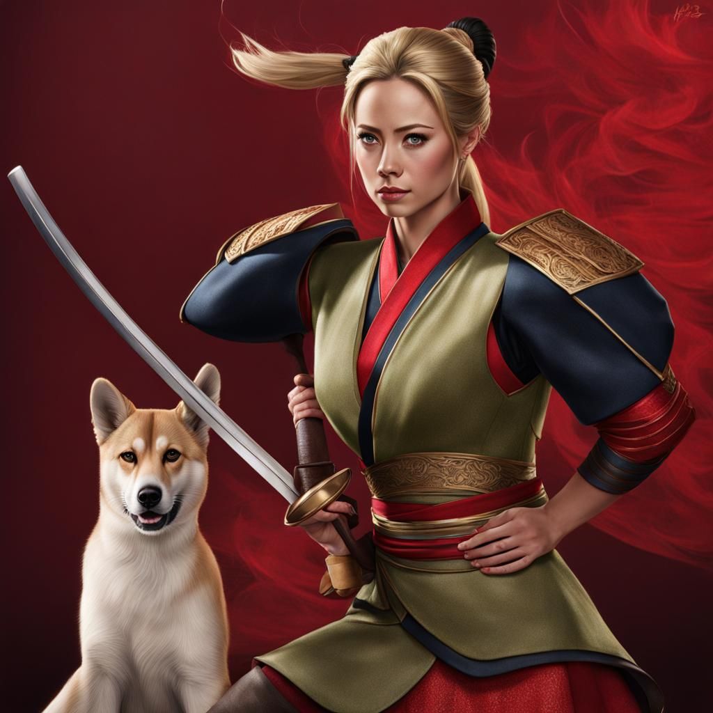 Hyperrealistic Claire Coffee as Disney's Mulan