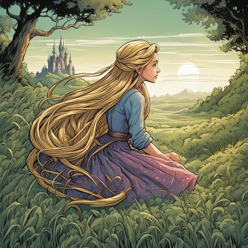 Rapunzel with Spaghetti Hair, Comic Book Art