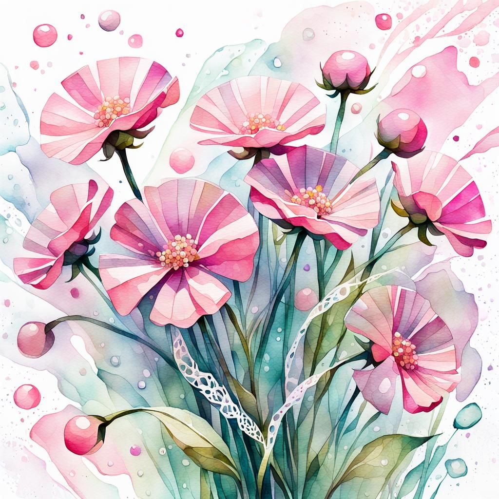 Stunning digital abstract surreal watercolour art. Minimalis...