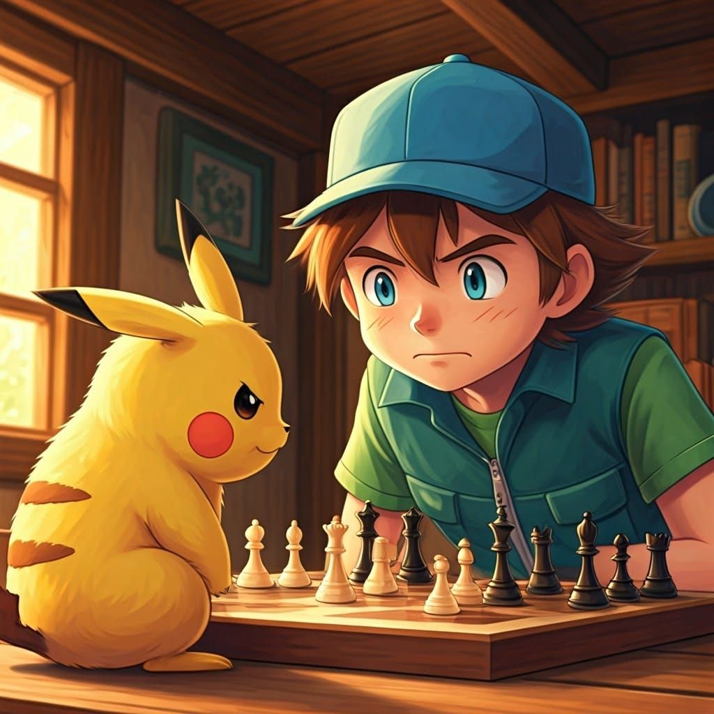 Ritchie and Sparky Engage in Heated Chess Match in Cozy Cott...