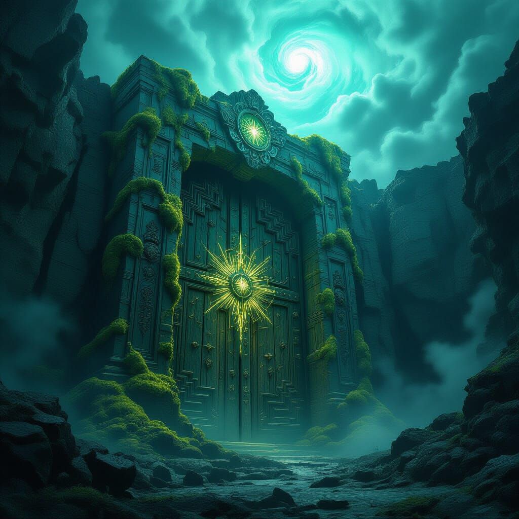 Colossal Dark Fantasy Door in Obsidian Cliff