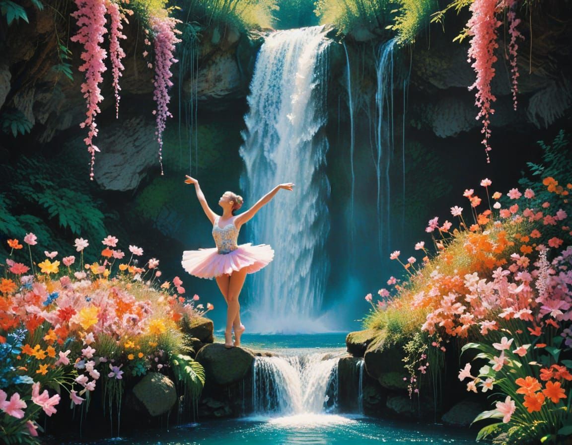 Vibrant Ballerina in Harmony with Nature's Symphony