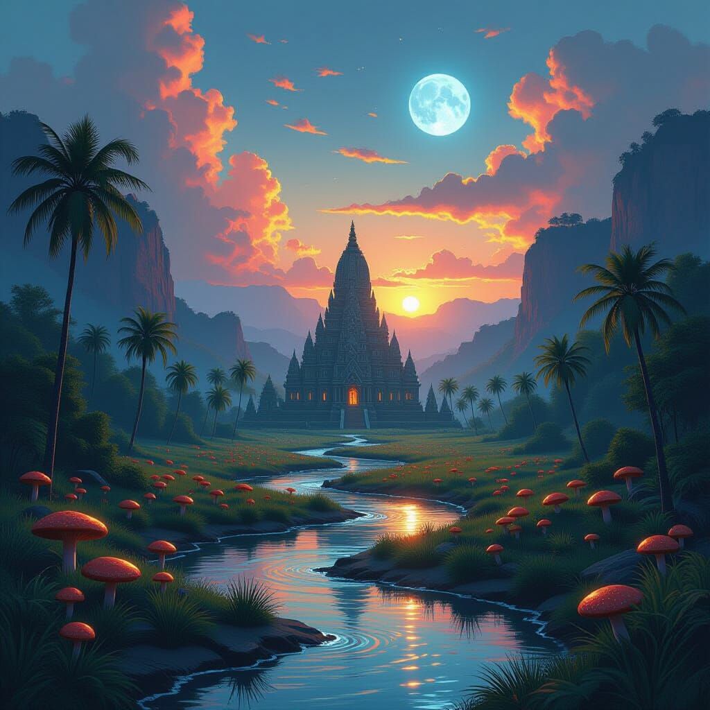 Srirangam Temple in Psychedelic Yellowstone Valley