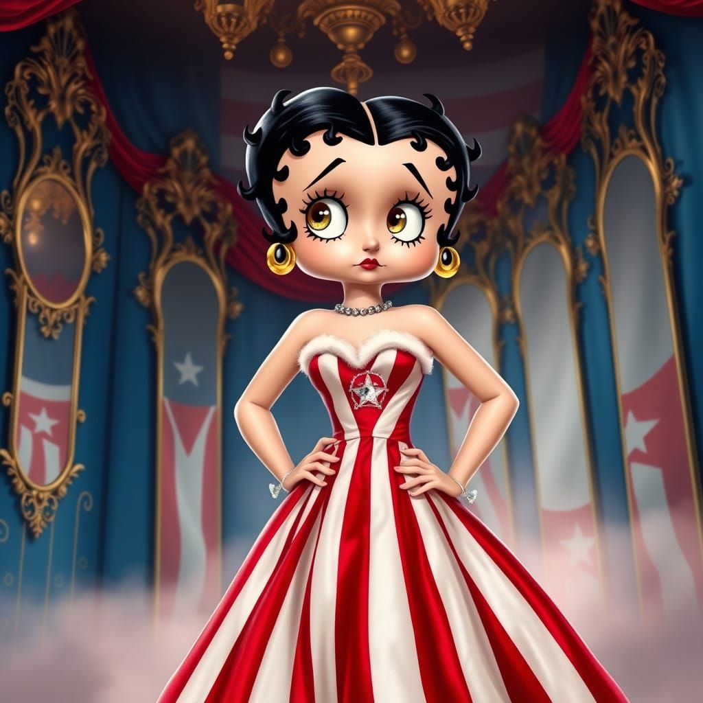 Betty Boop as a Whimsical Art Nymph with a Touch of Kinkade'...