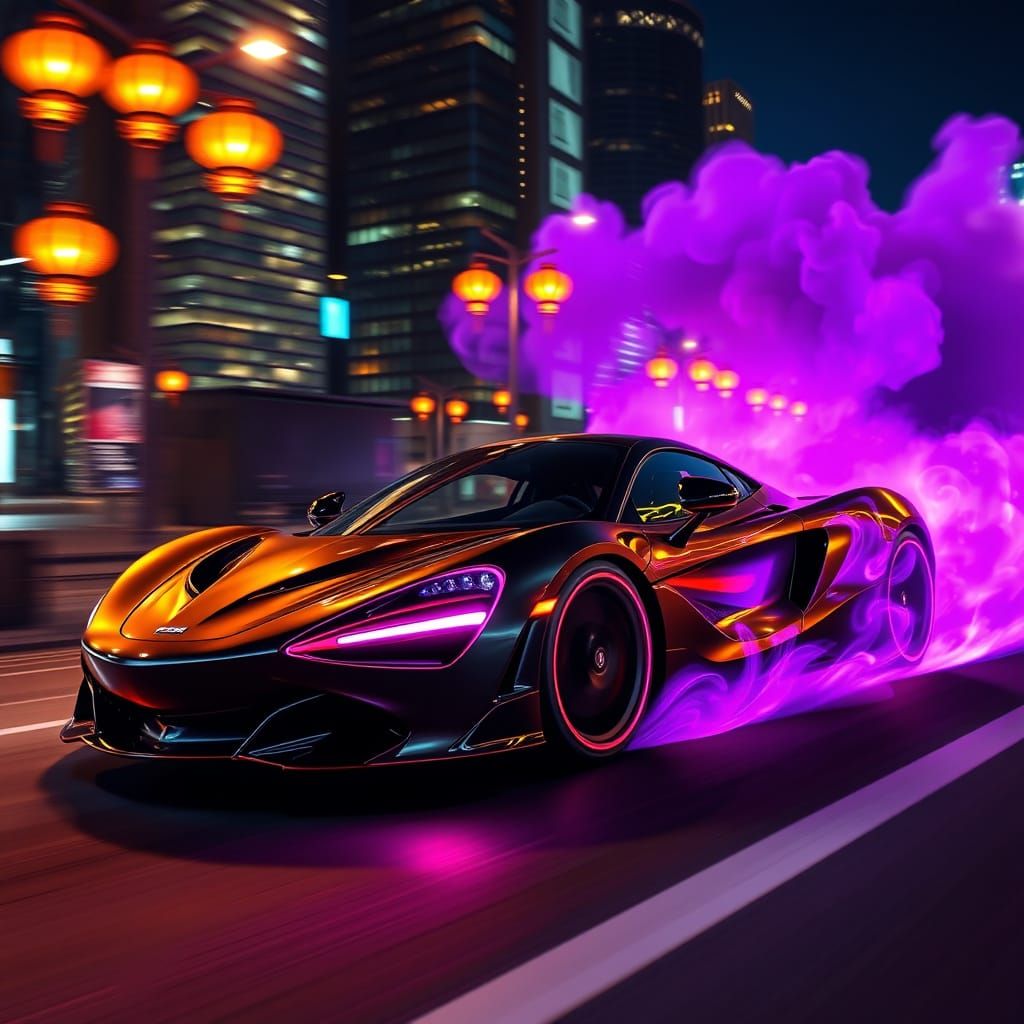 Midnight McLaren 720S: Cyberpunk Supercar in Motion